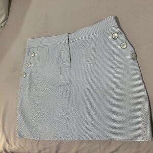 J. Crew Navy and White Striped Mini Skirt